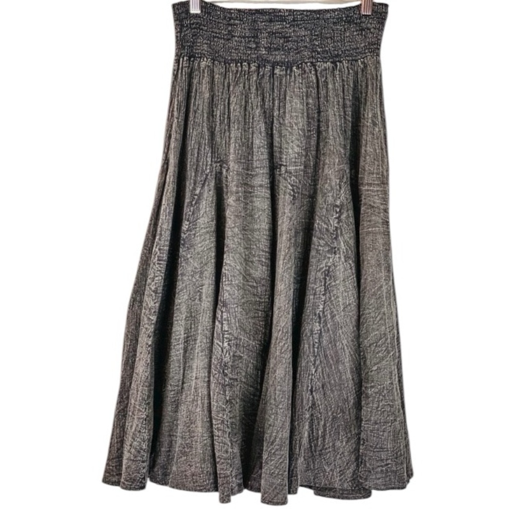 Sundance Maxi Pull On Skirt Gray Cotton SZ Medium Bohemian Western Causal Coasta